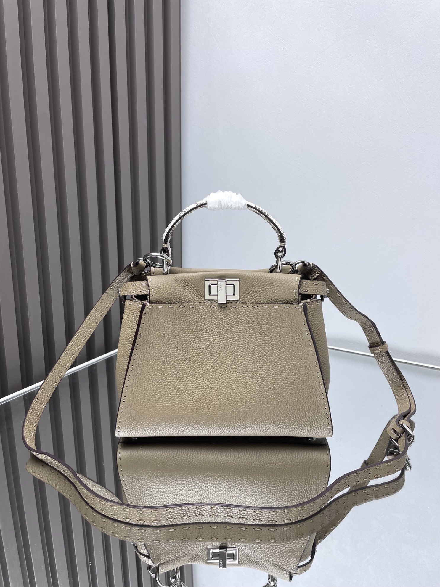 Fendi Peekaboo Iconic Leather Mini Bag 8BN244 Dark Coffee